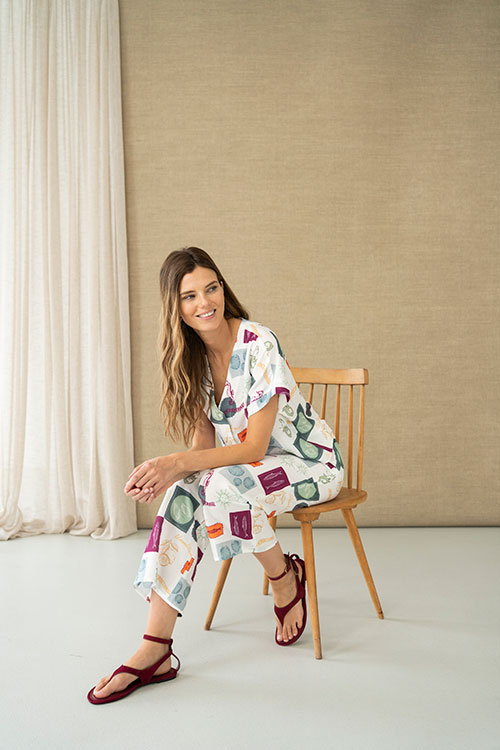 Camisa estampada con nudo