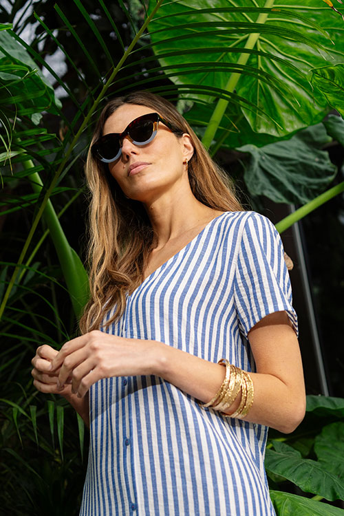 Vestido rayas azules