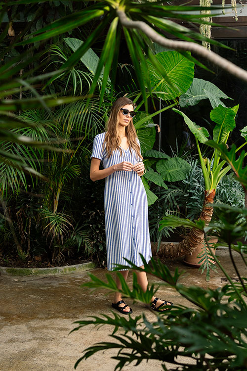 Vestido rayas azules