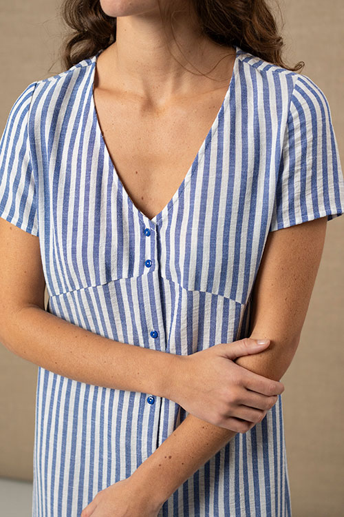 Vestido rayas azules