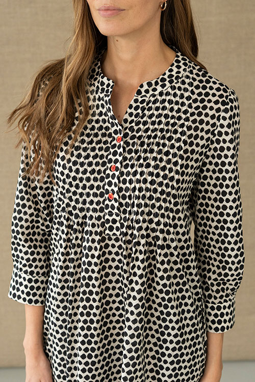 Vestido de algodón con pliegues