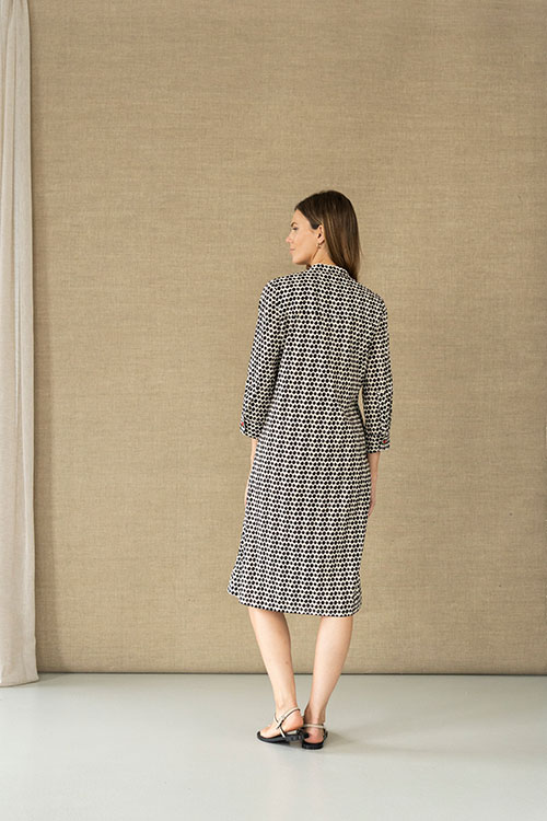 Vestido de algodón con pliegues