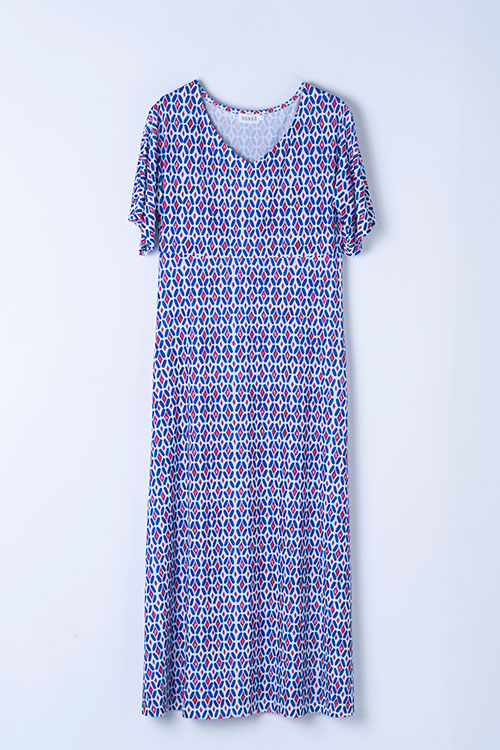 Vestido largo estampado geométrico