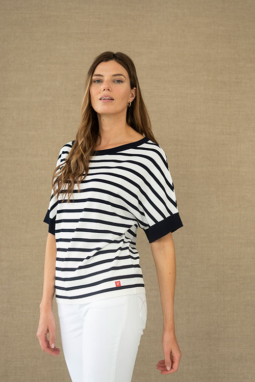 Jersey de rayas marineras con manga corta