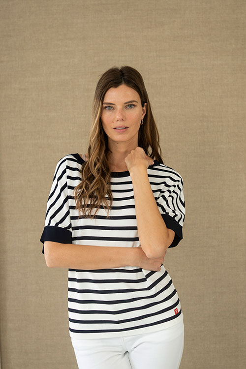 Jersey de rayas marineras con manga corta