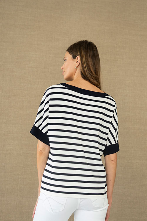 Jersey de rayas marineras con manga corta