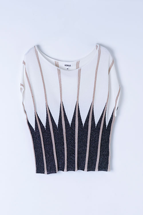 Jersey de punto con dibujo integrado en contraste